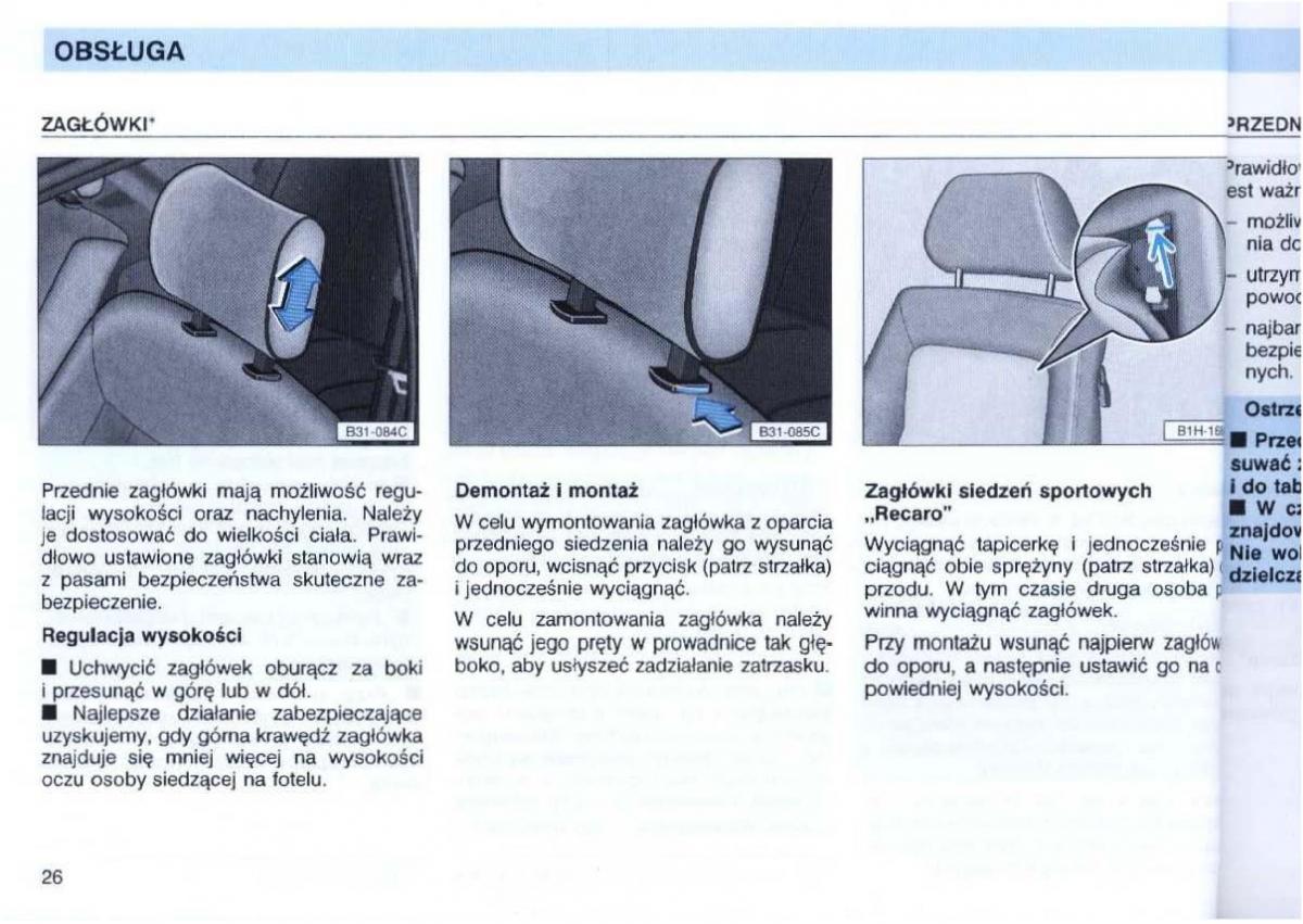 VW Passat B4 instrukcja obslugi / page 28