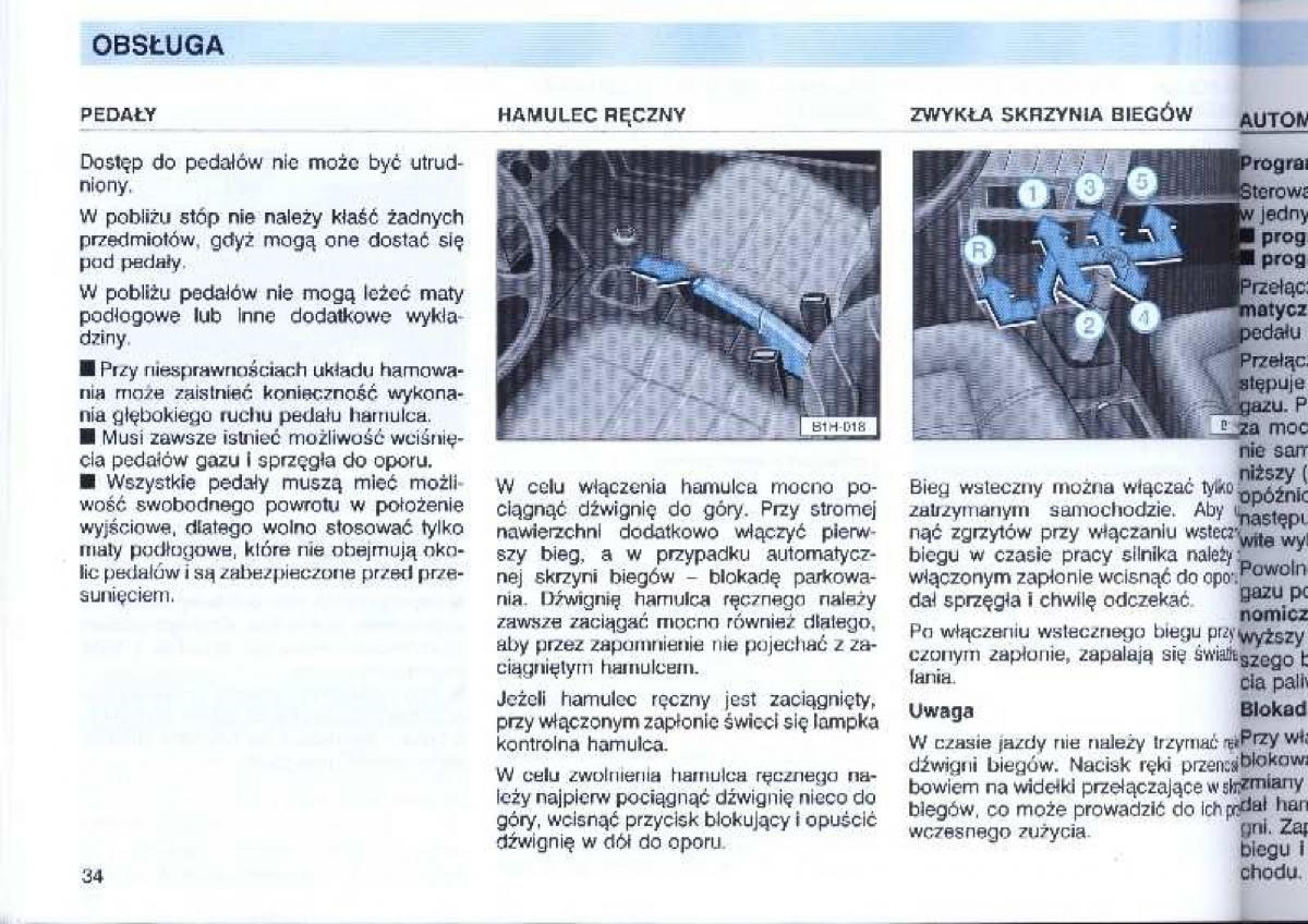 VW Passat B4 instrukcja obslugi / page 36