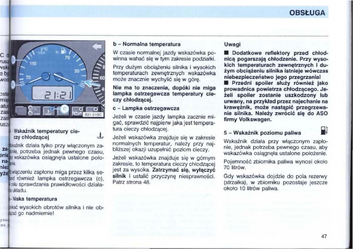 VW Passat B4 instrukcja obslugi / page 49