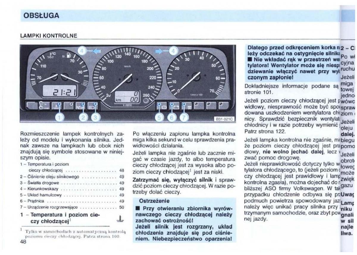 VW Passat B4 instrukcja obslugi / page 50