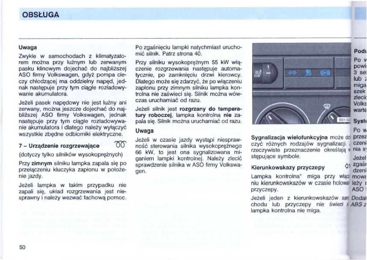 VW Passat B4 instrukcja obslugi / page 52