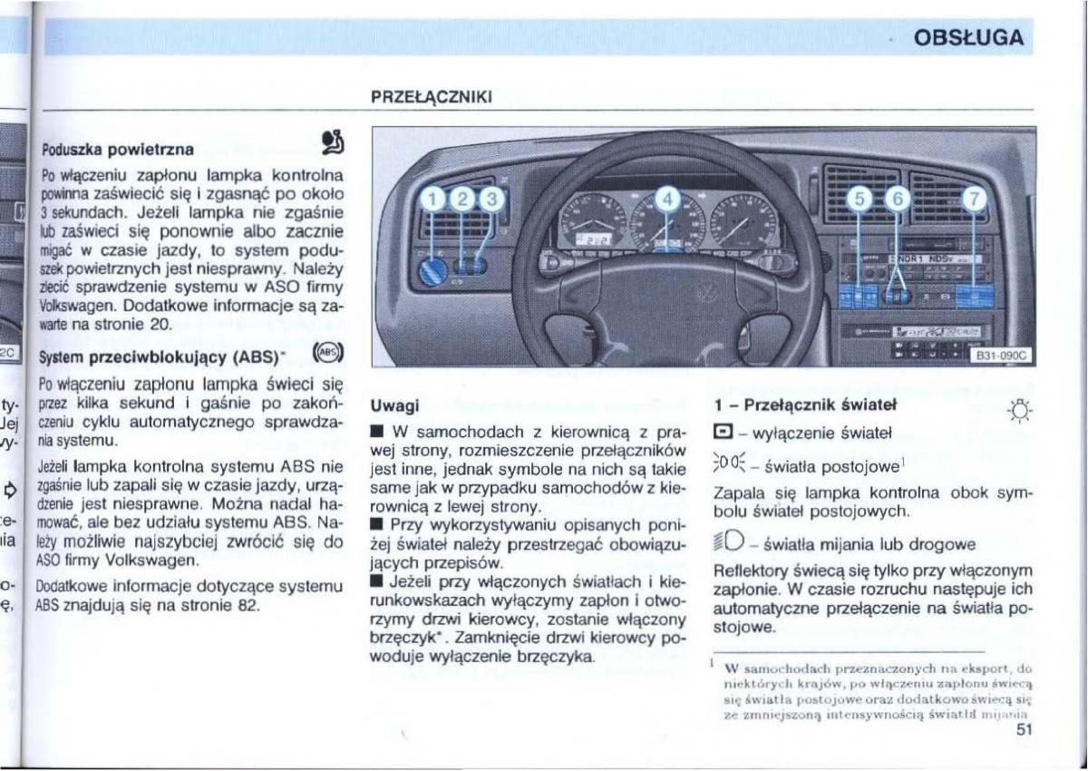 VW Passat B4 instrukcja obslugi / page 53