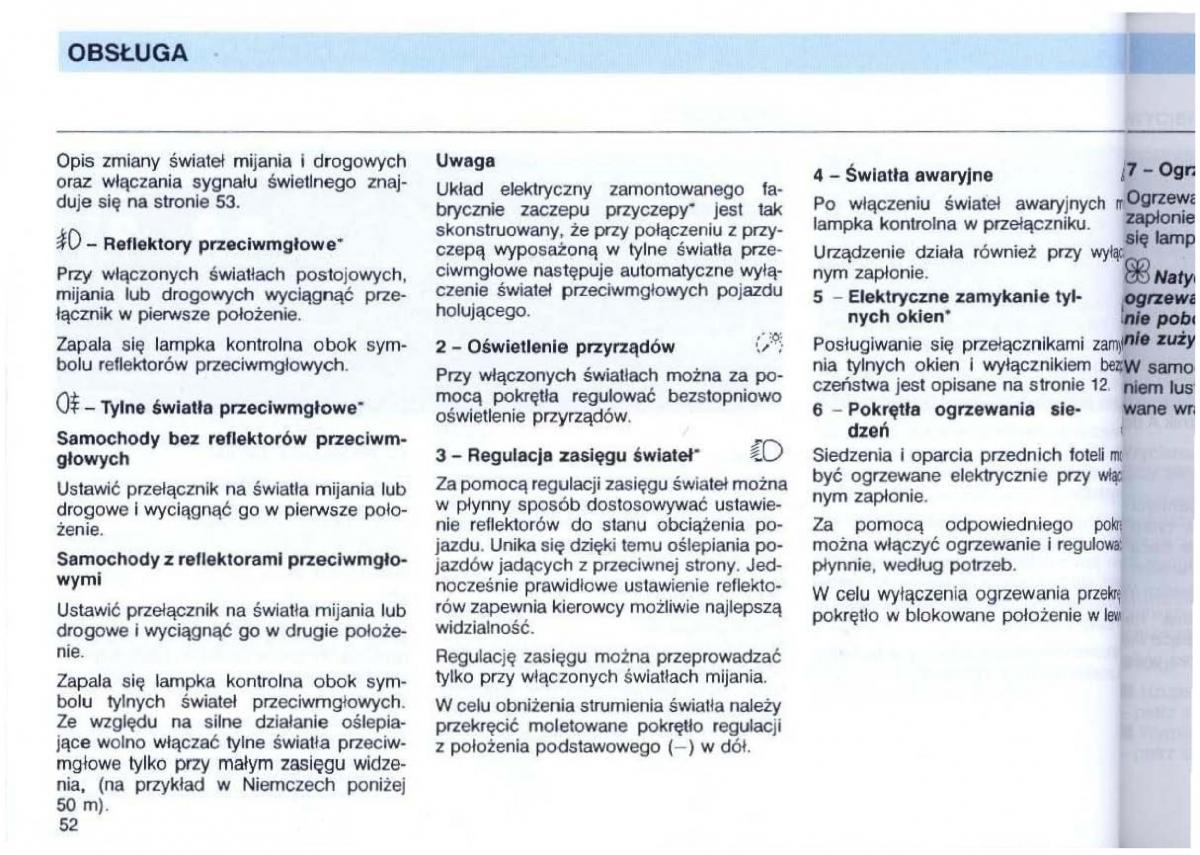 VW Passat B4 instrukcja obslugi / page 54