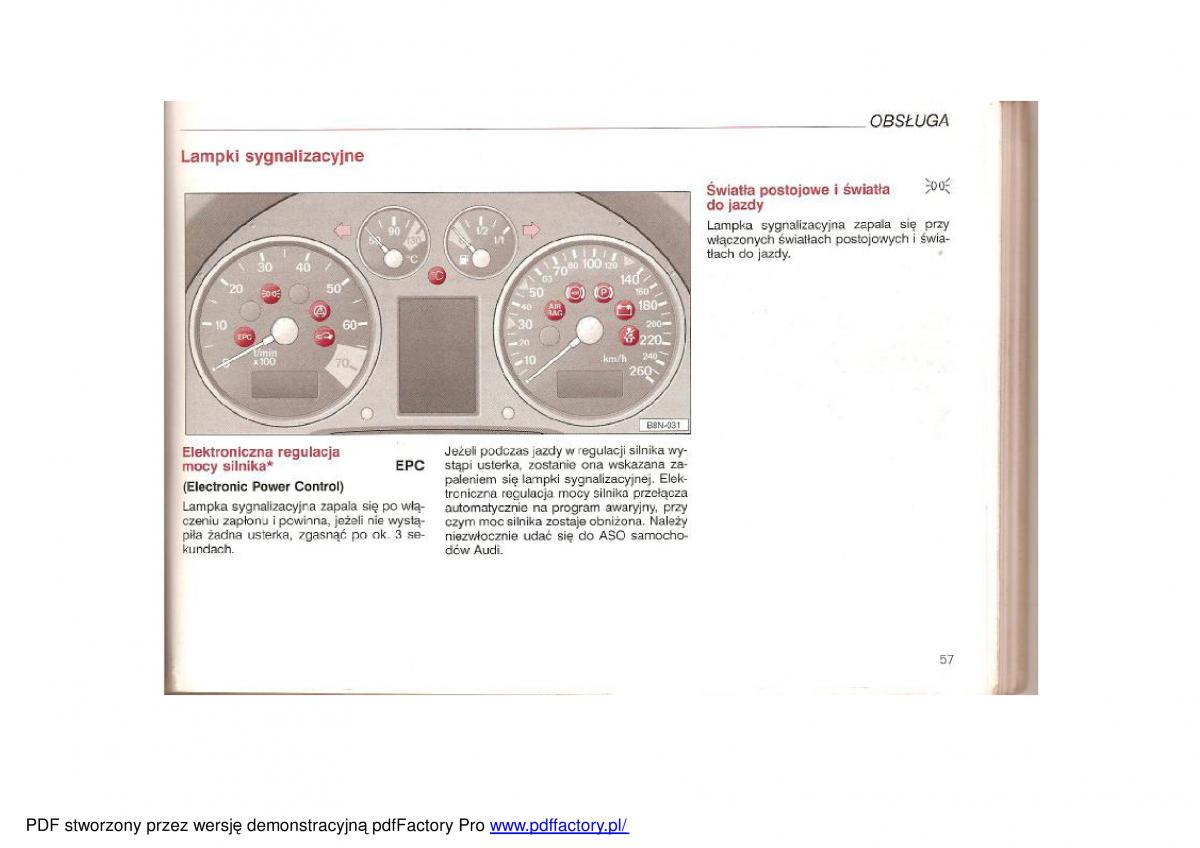 Audi TT I 1 instrukcja obslugi / page 56