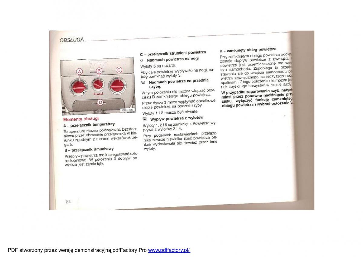 Audi TT I 1 instrukcja obslugi / page 82