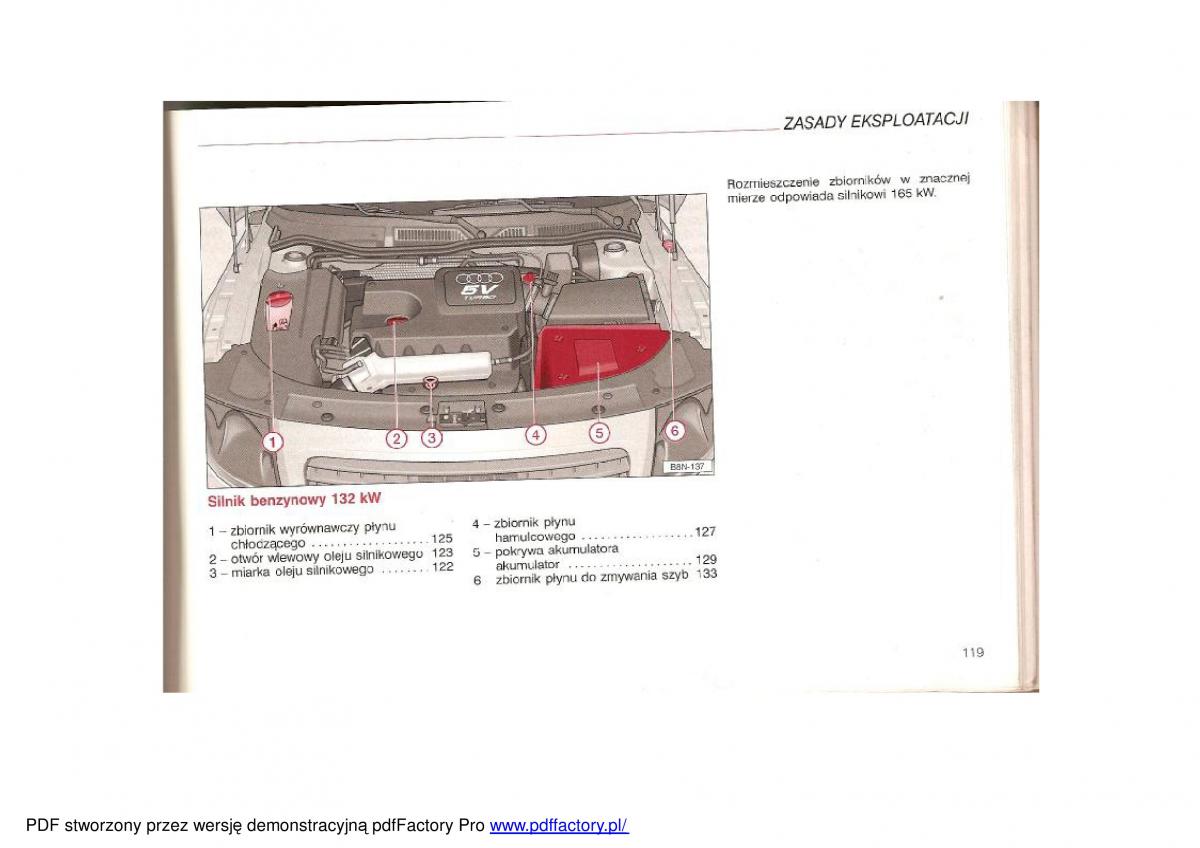 Audi TT I 1 instrukcja obslugi / page 117