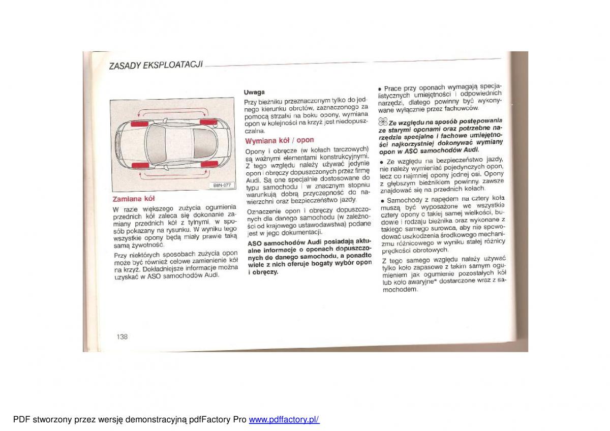 Audi TT I 1 instrukcja obslugi / page 136