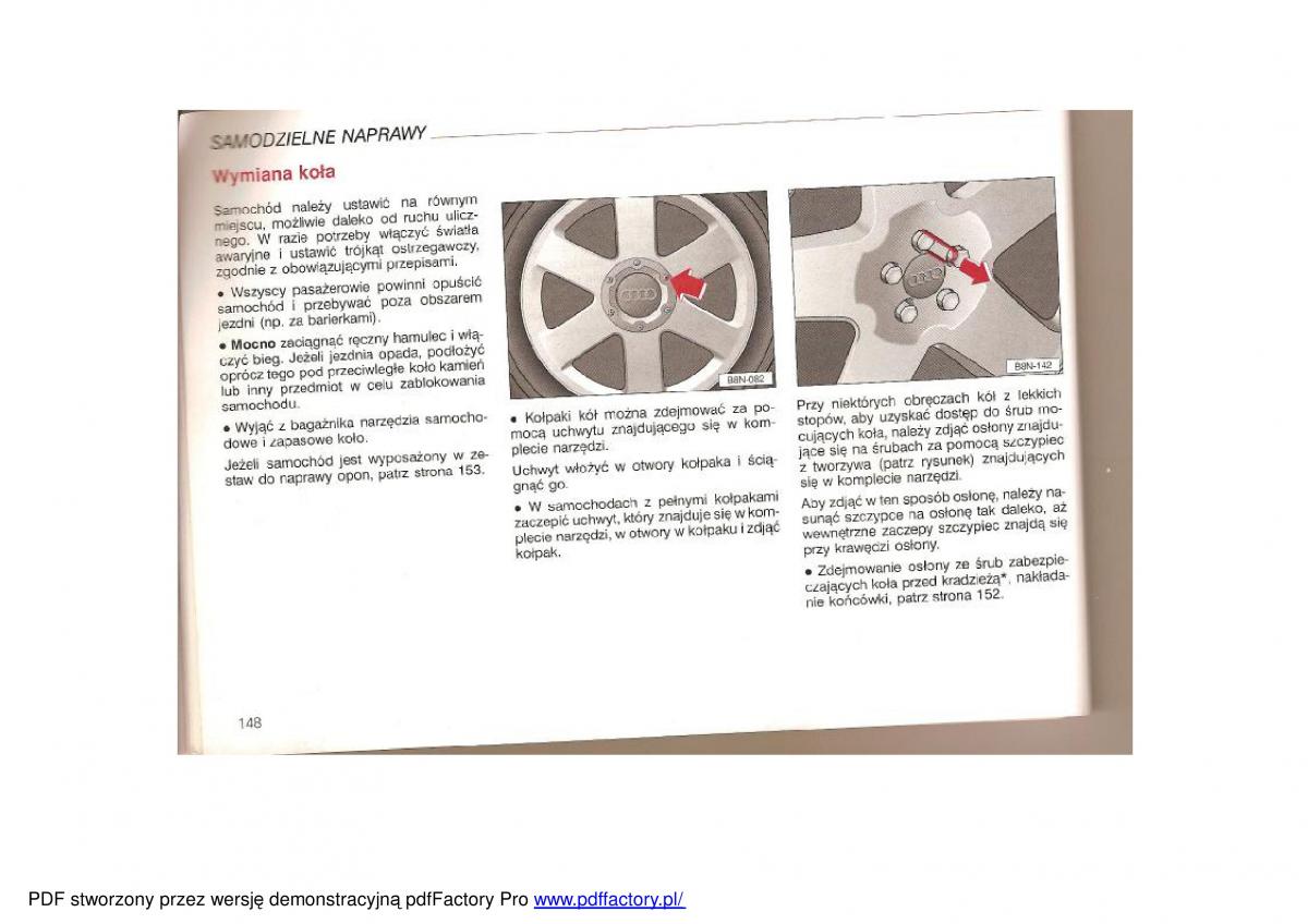 Audi TT I 1 instrukcja obslugi / page 146