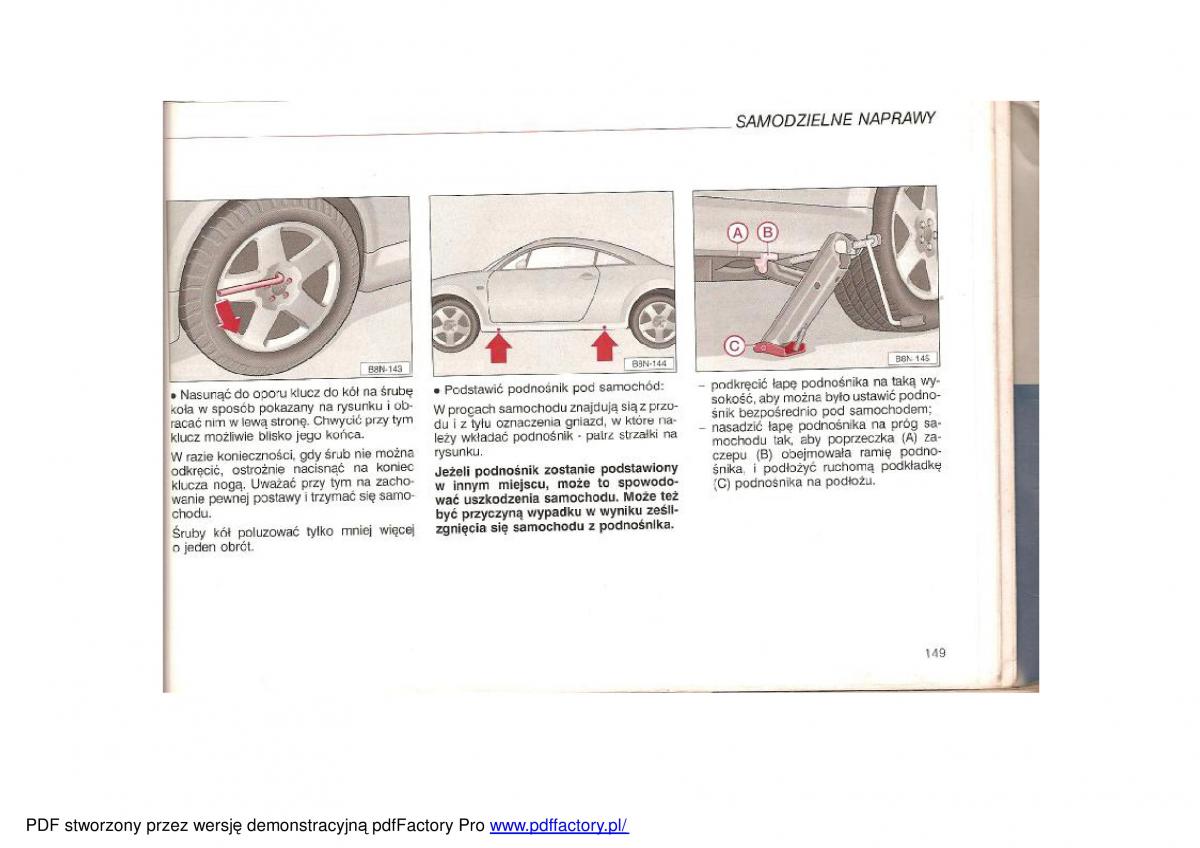 Audi TT I 1 instrukcja obslugi / page 147