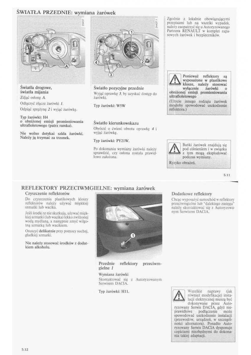 manual  Dacia Logan I 1 instrukcja / page 52