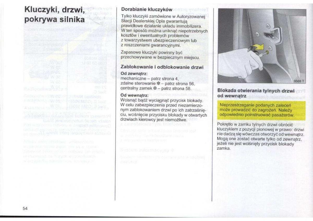 Opel Zafira A Vauxhall instrukcja obslugi / page 55