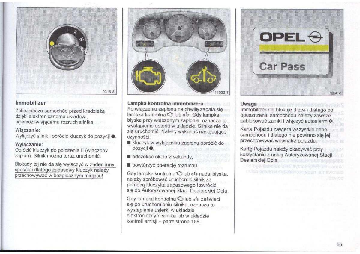 Opel Zafira A Vauxhall instrukcja obslugi / page 56