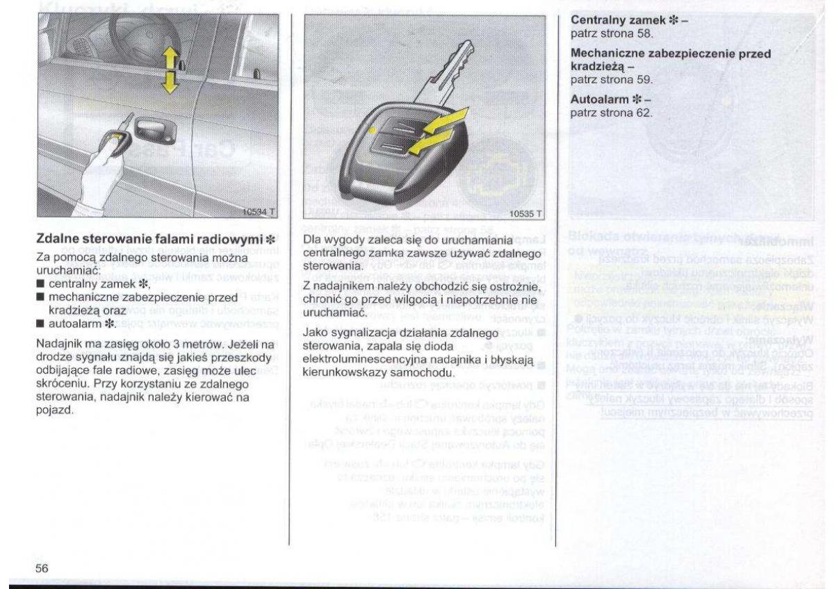 Opel Zafira A Vauxhall instrukcja obslugi / page 57