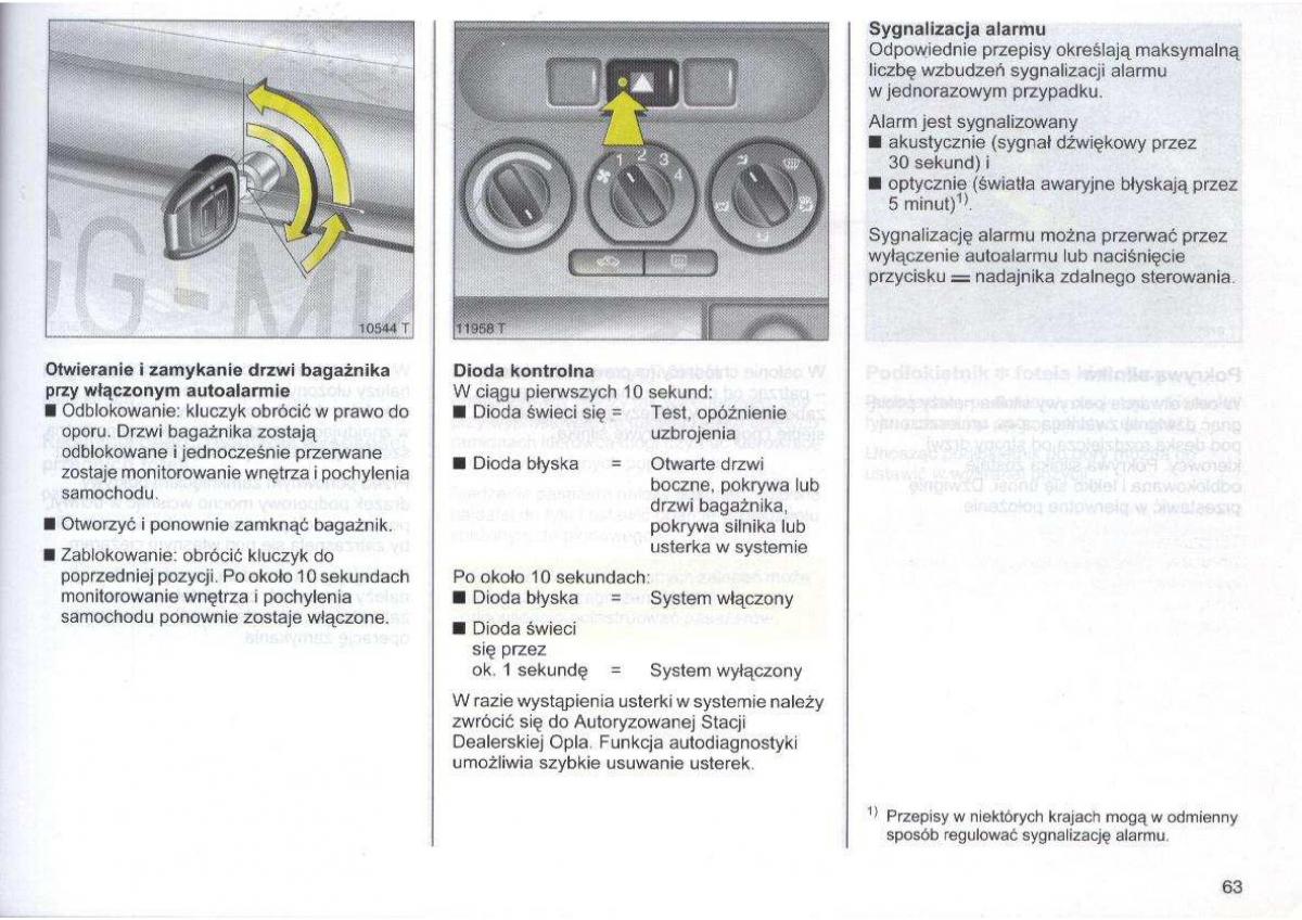 Opel Zafira A Vauxhall instrukcja obslugi / page 64