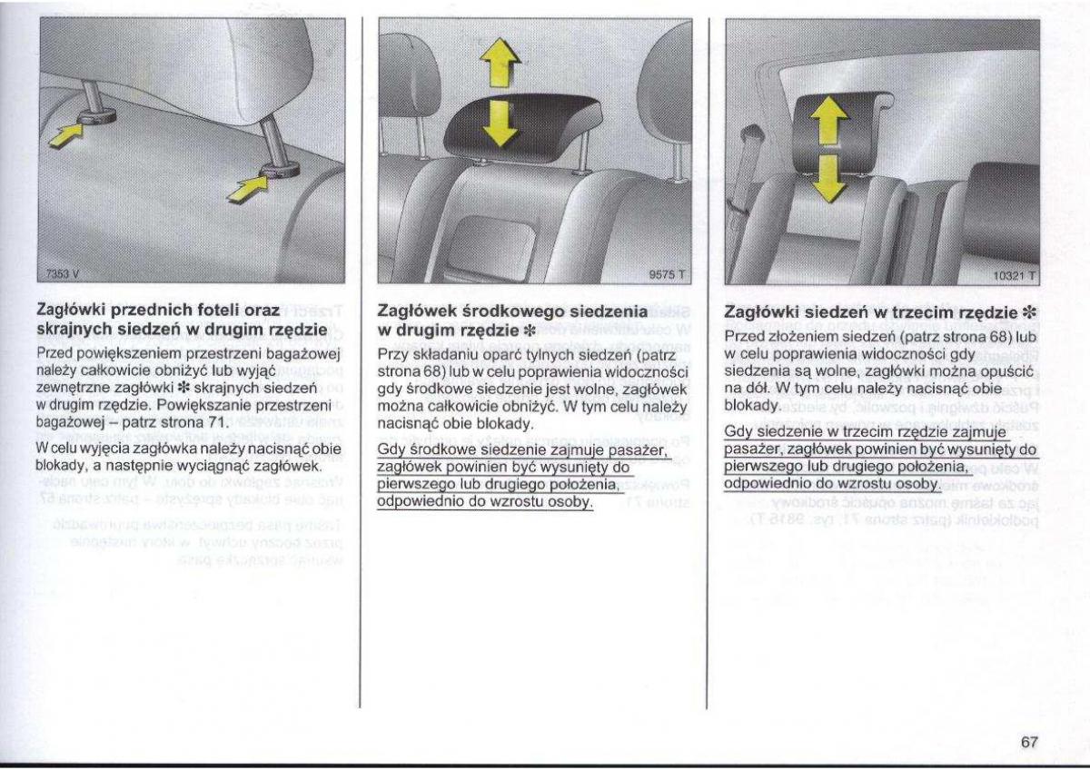 Opel Zafira A Vauxhall instrukcja obslugi / page 68