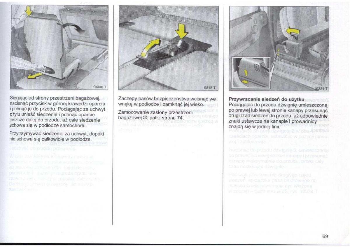 Opel Zafira A Vauxhall instrukcja obslugi / page 70