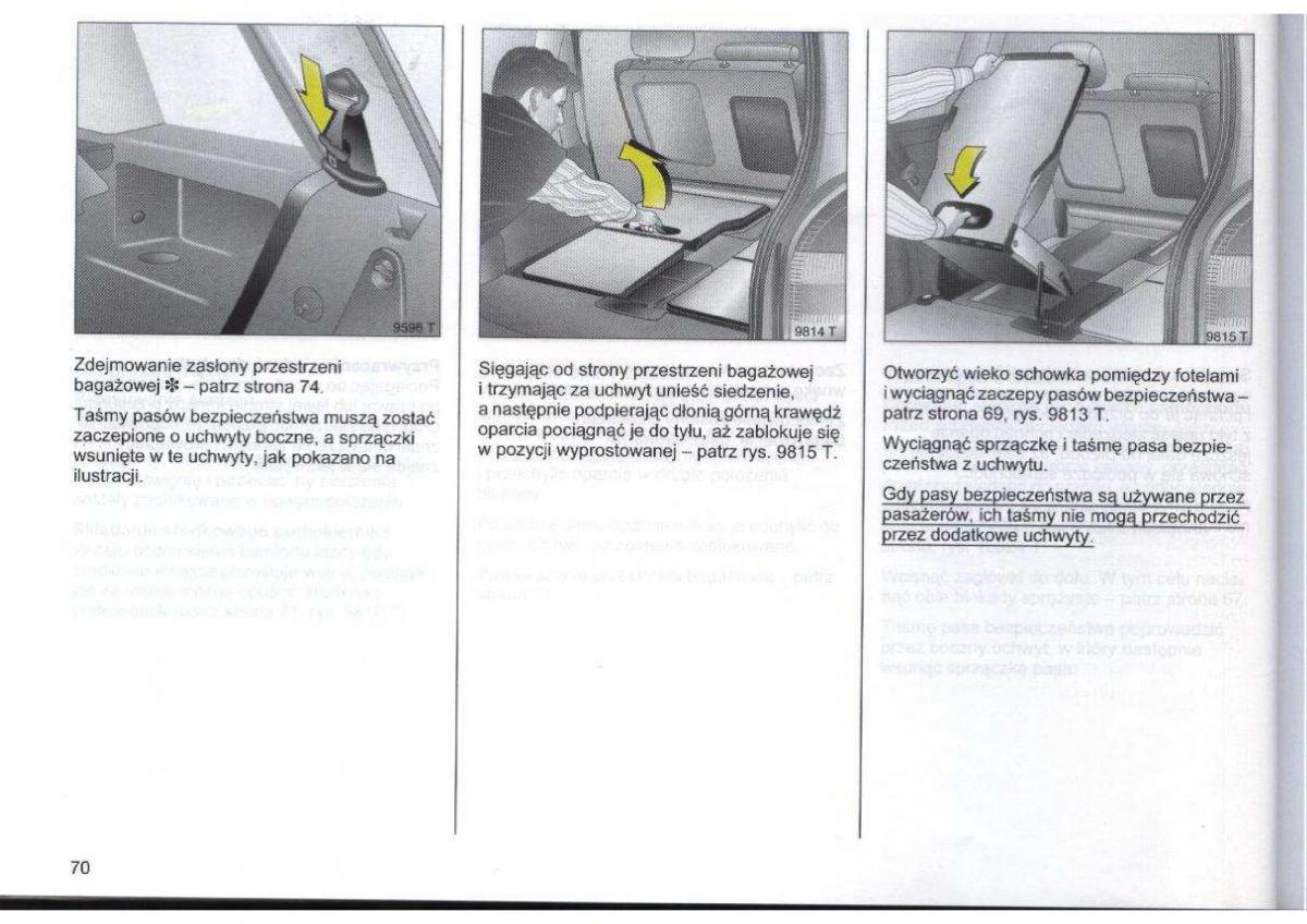 Opel Zafira A Vauxhall instrukcja obslugi / page 71