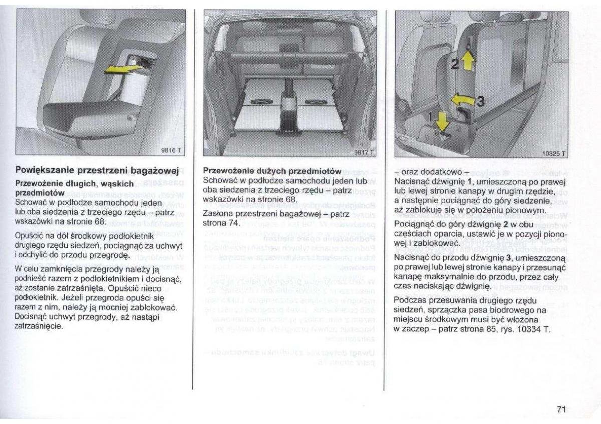 Opel Zafira A Vauxhall instrukcja obslugi / page 72