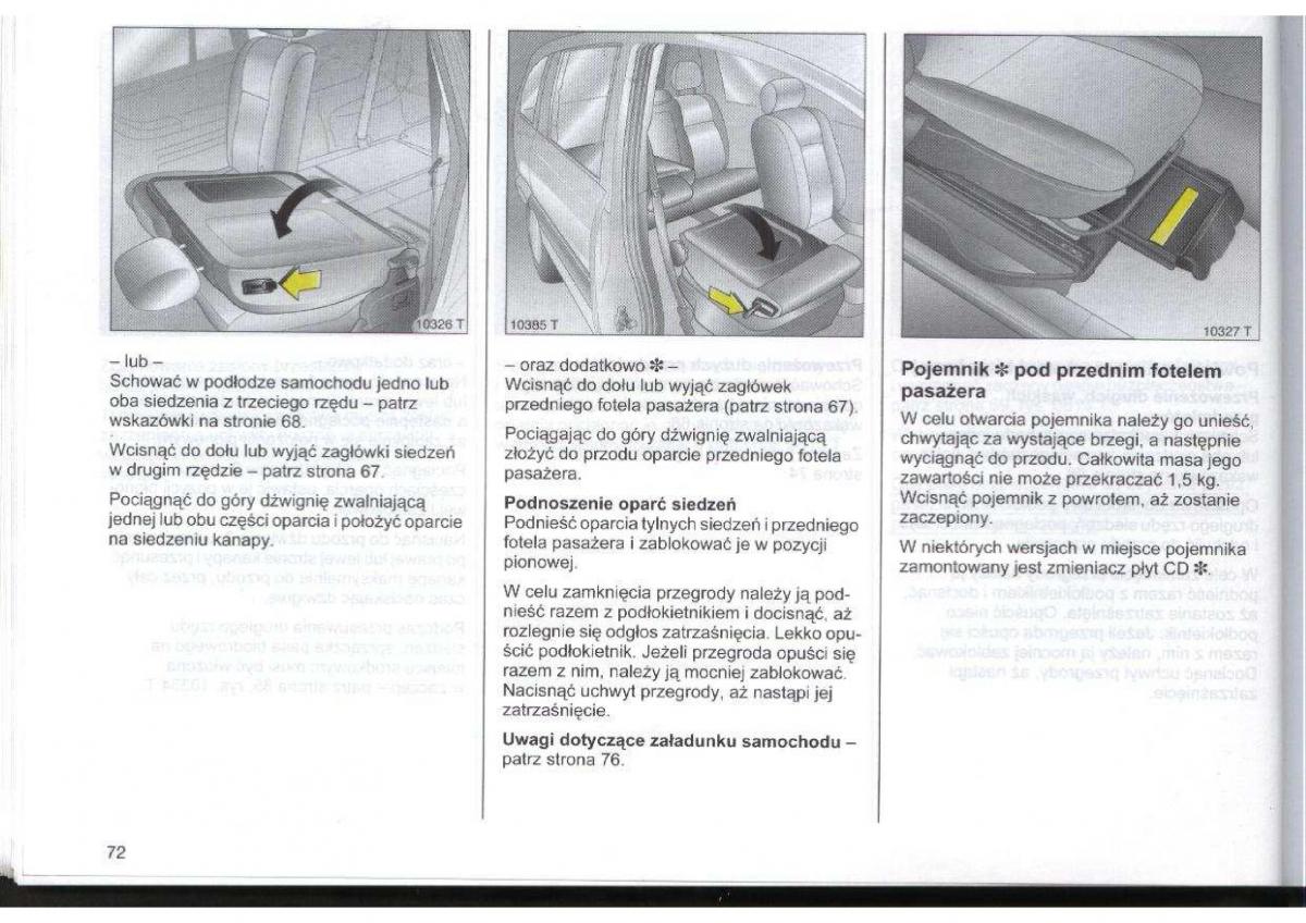 Opel Zafira A Vauxhall instrukcja obslugi / page 73