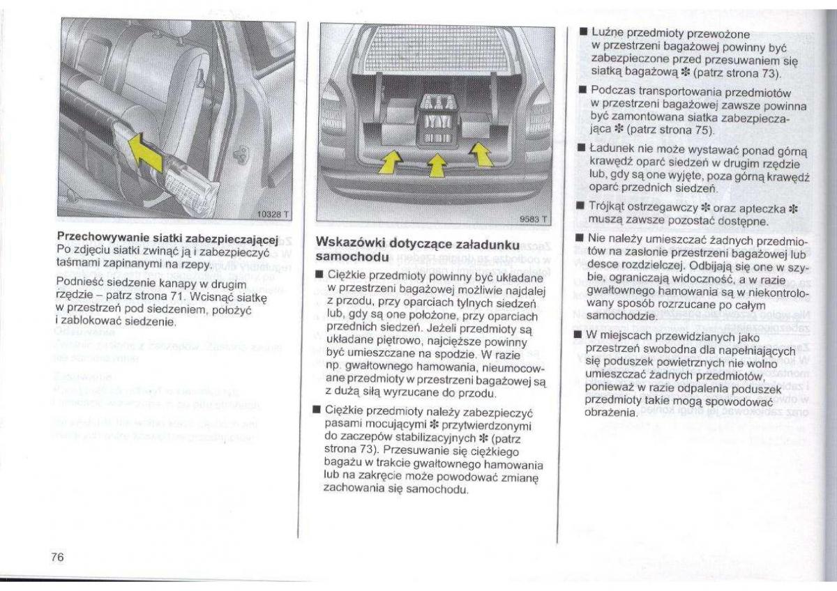 Opel Zafira A Vauxhall instrukcja obslugi / page 77