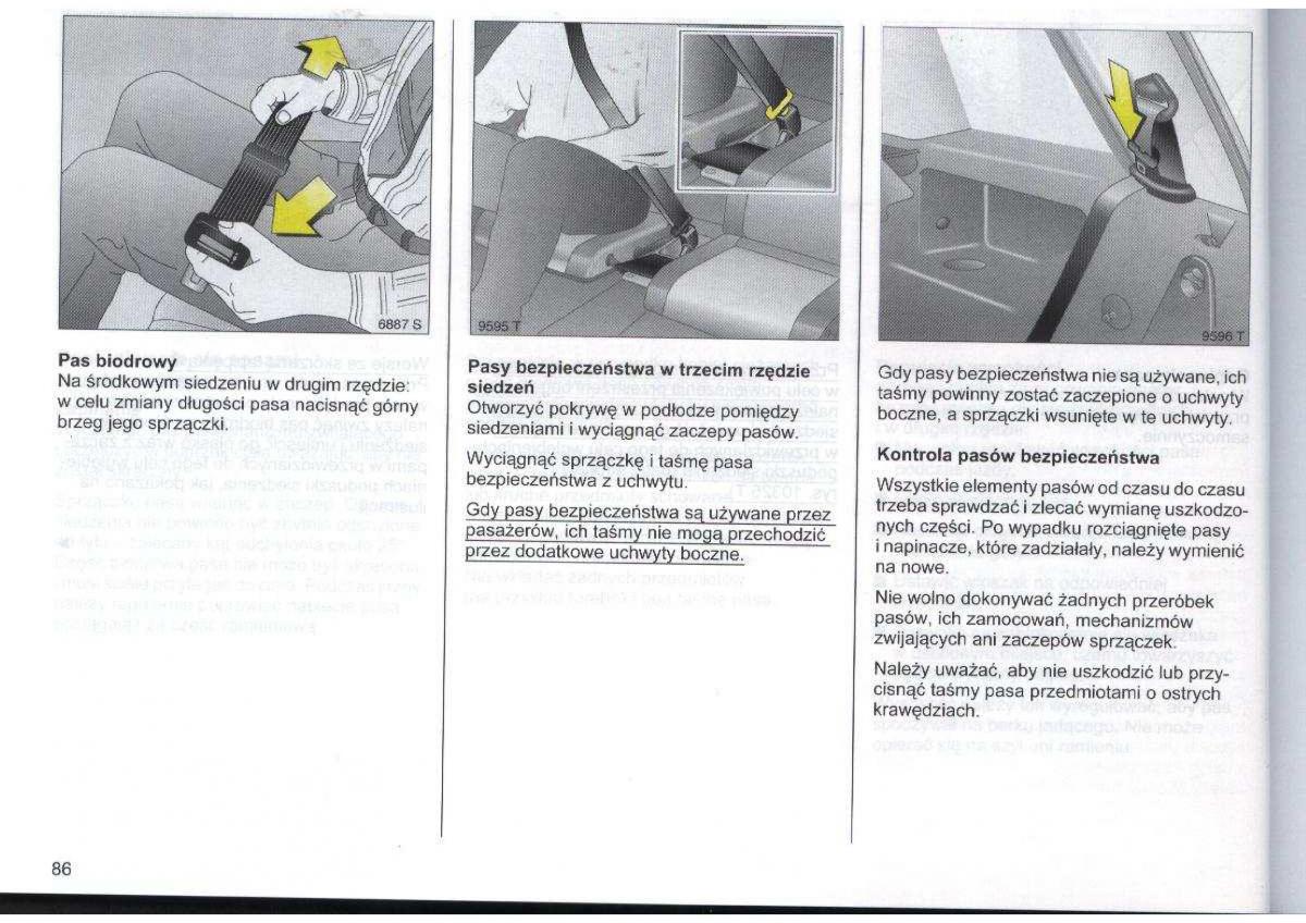 Opel Zafira A Vauxhall instrukcja obslugi / page 87