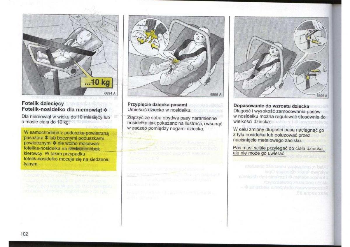 Opel Zafira A Vauxhall instrukcja obslugi / page 103