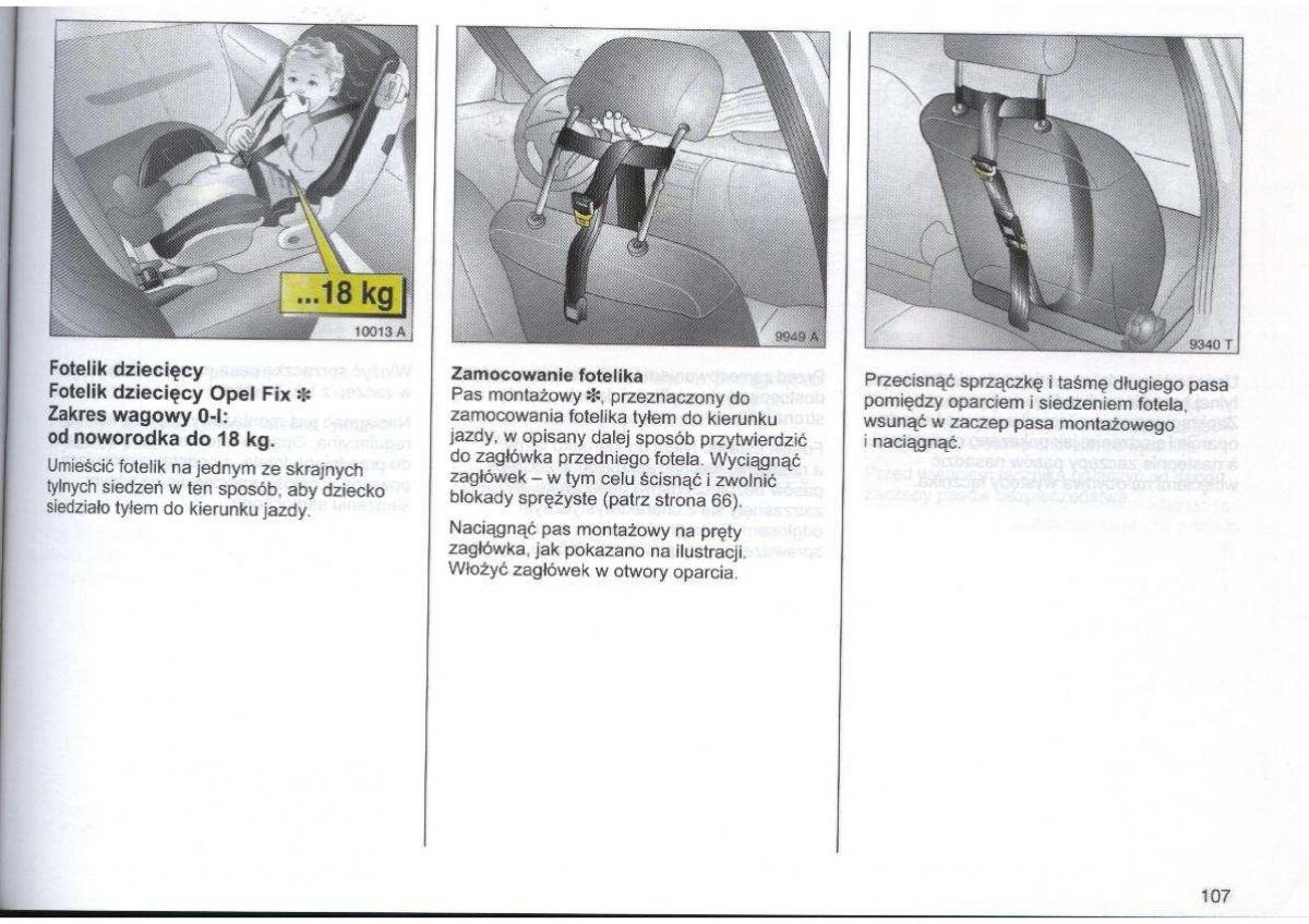 Opel Zafira A Vauxhall instrukcja obslugi / page 108