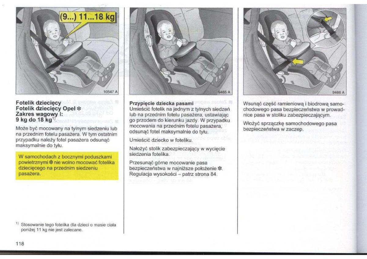 Opel Zafira A Vauxhall instrukcja obslugi / page 119