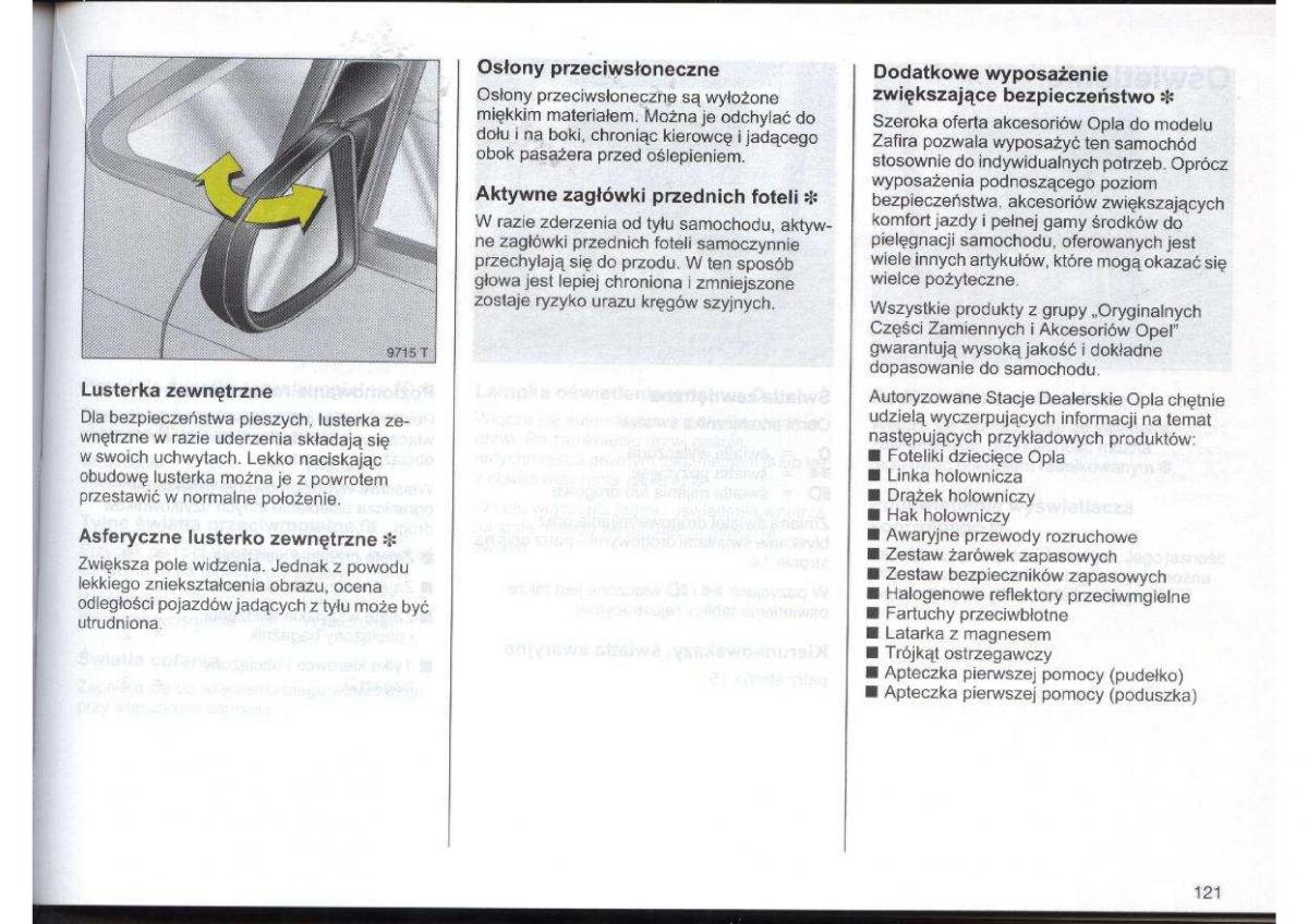 Opel Zafira A Vauxhall instrukcja obslugi / page 122