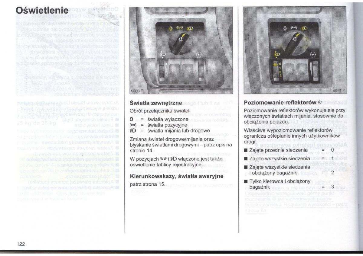 Opel Zafira A Vauxhall instrukcja obslugi / page 123