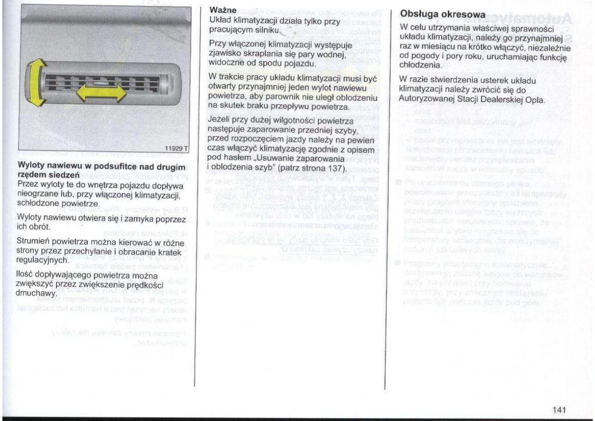 Opel Zafira A Vauxhall instrukcja obslugi / page 142