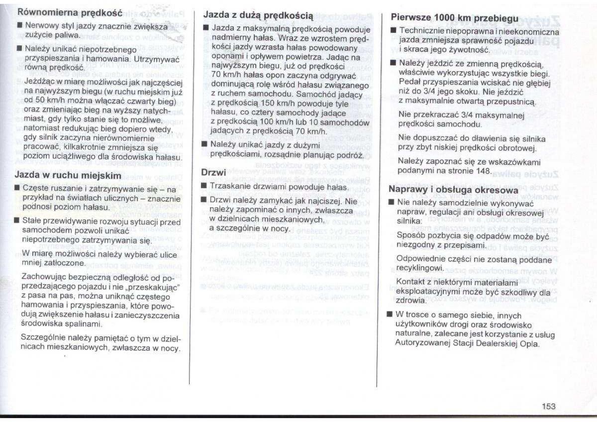 Opel Zafira A Vauxhall instrukcja obslugi / page 154