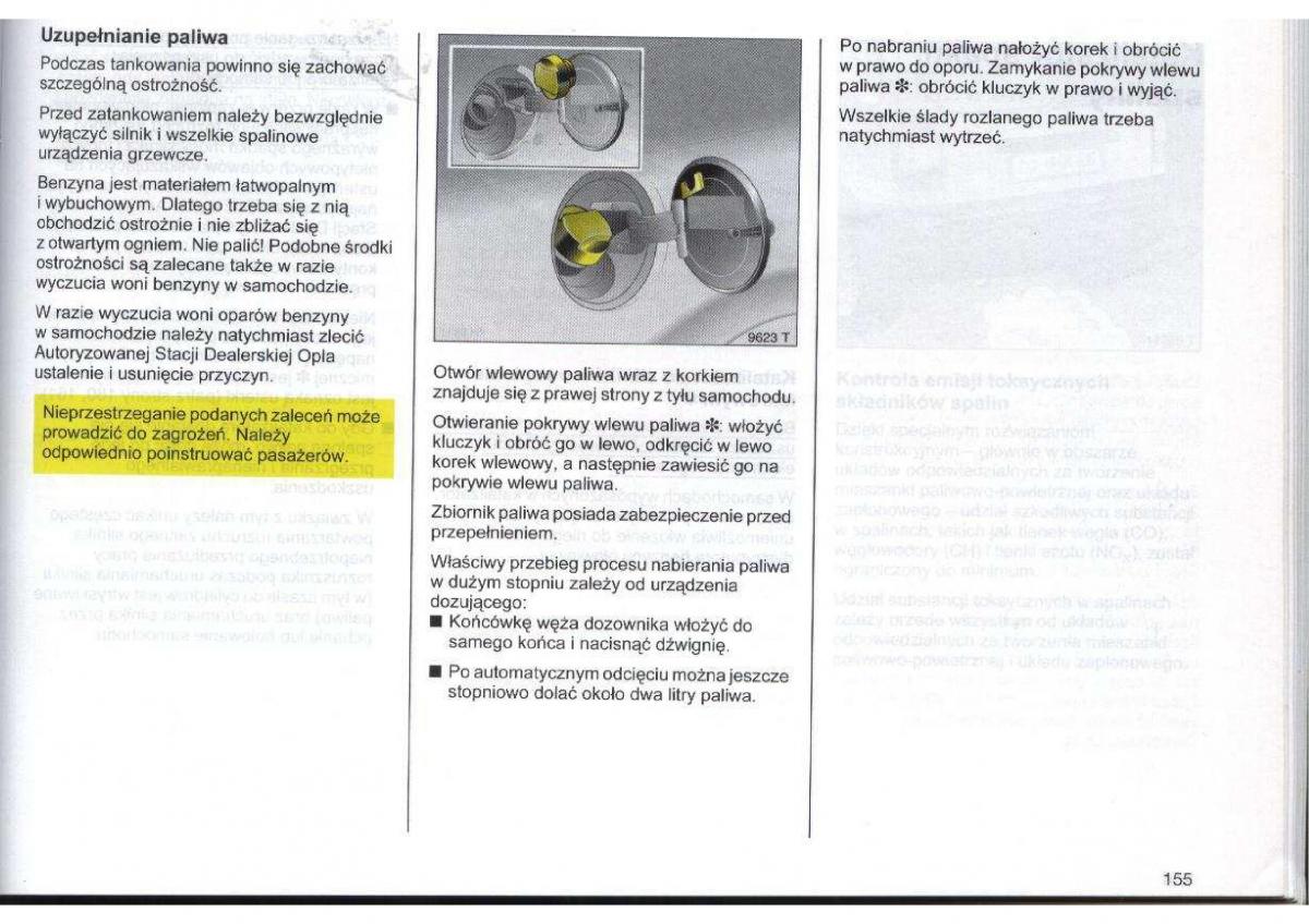 Opel Zafira A Vauxhall instrukcja obslugi / page 156