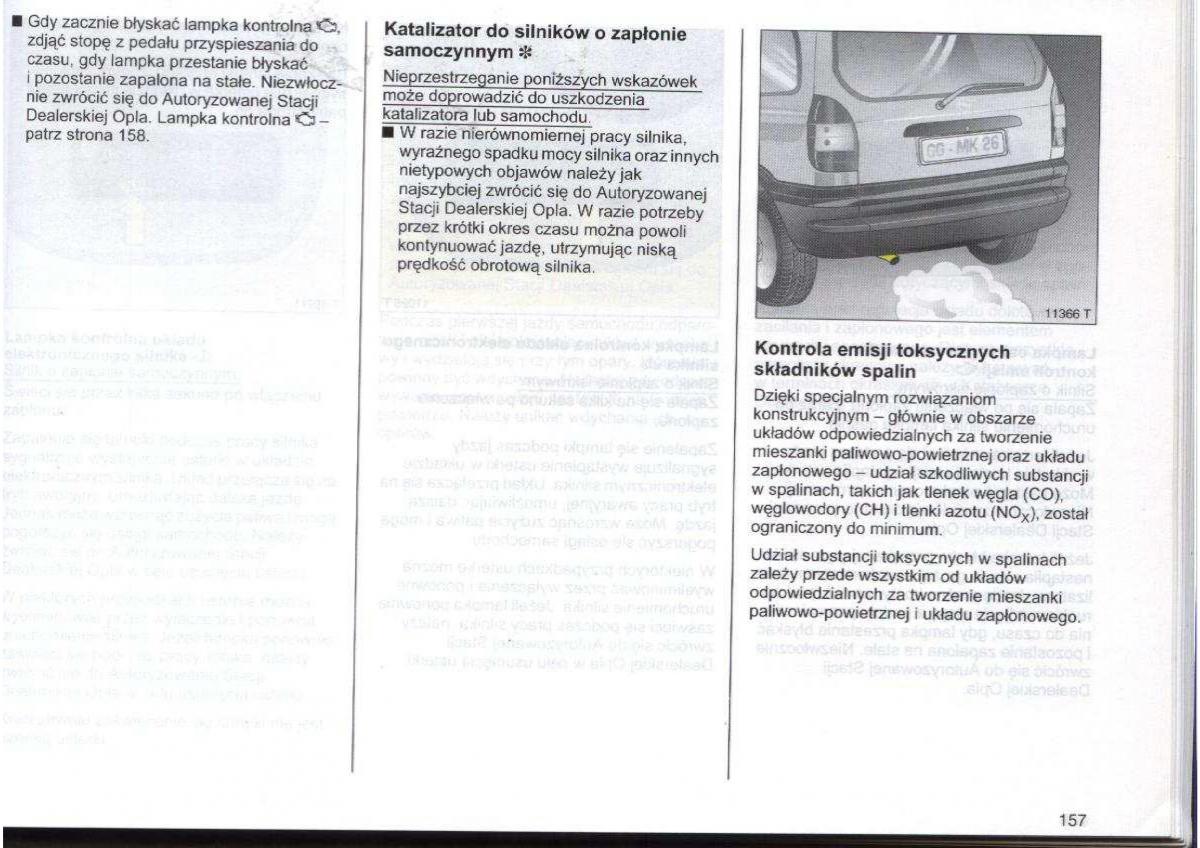 Opel Zafira A Vauxhall instrukcja obslugi / page 158