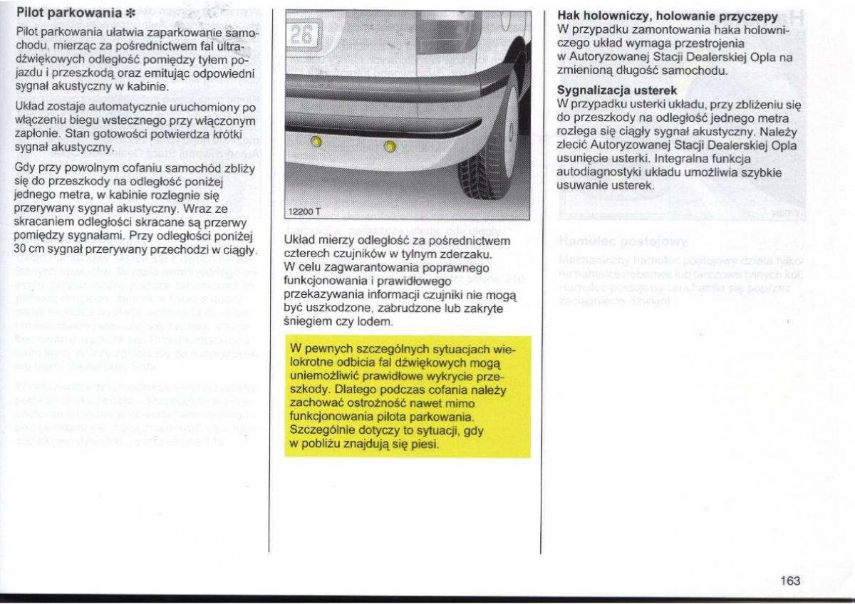 Opel Zafira A Vauxhall instrukcja obslugi / page 164