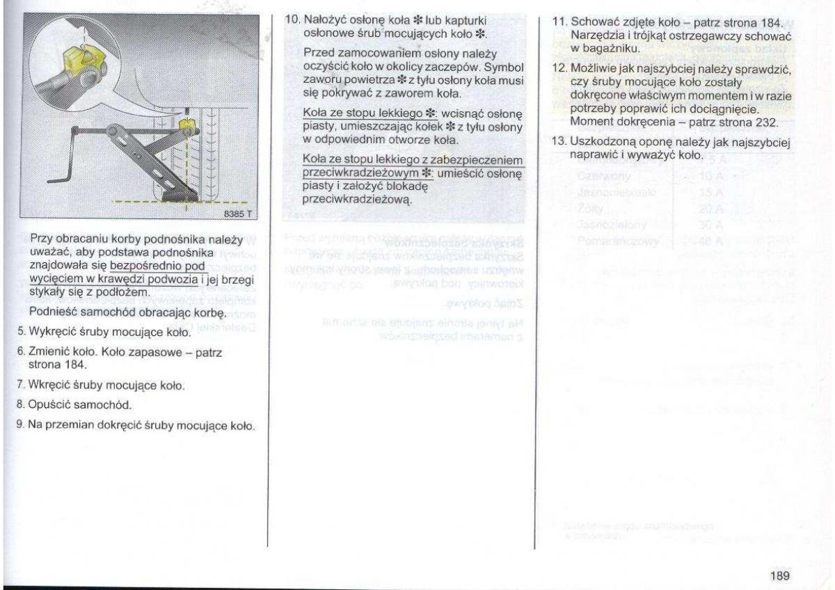 Opel Zafira A Vauxhall instrukcja obslugi / page 190