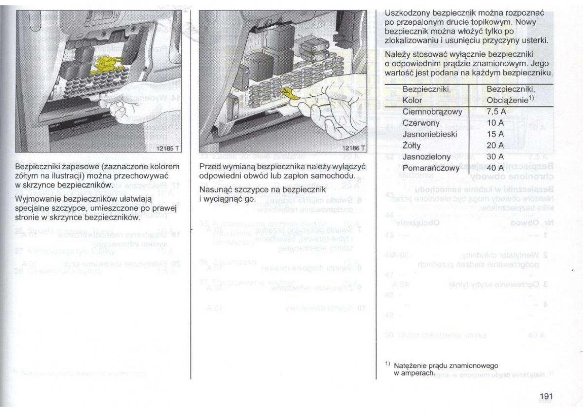 Opel Zafira A Vauxhall instrukcja obslugi / page 192