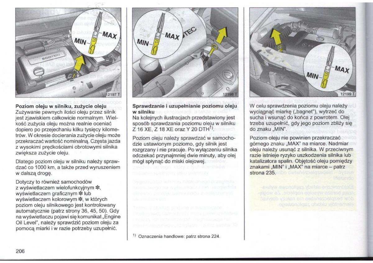 Opel Zafira A Vauxhall instrukcja obslugi / page 207