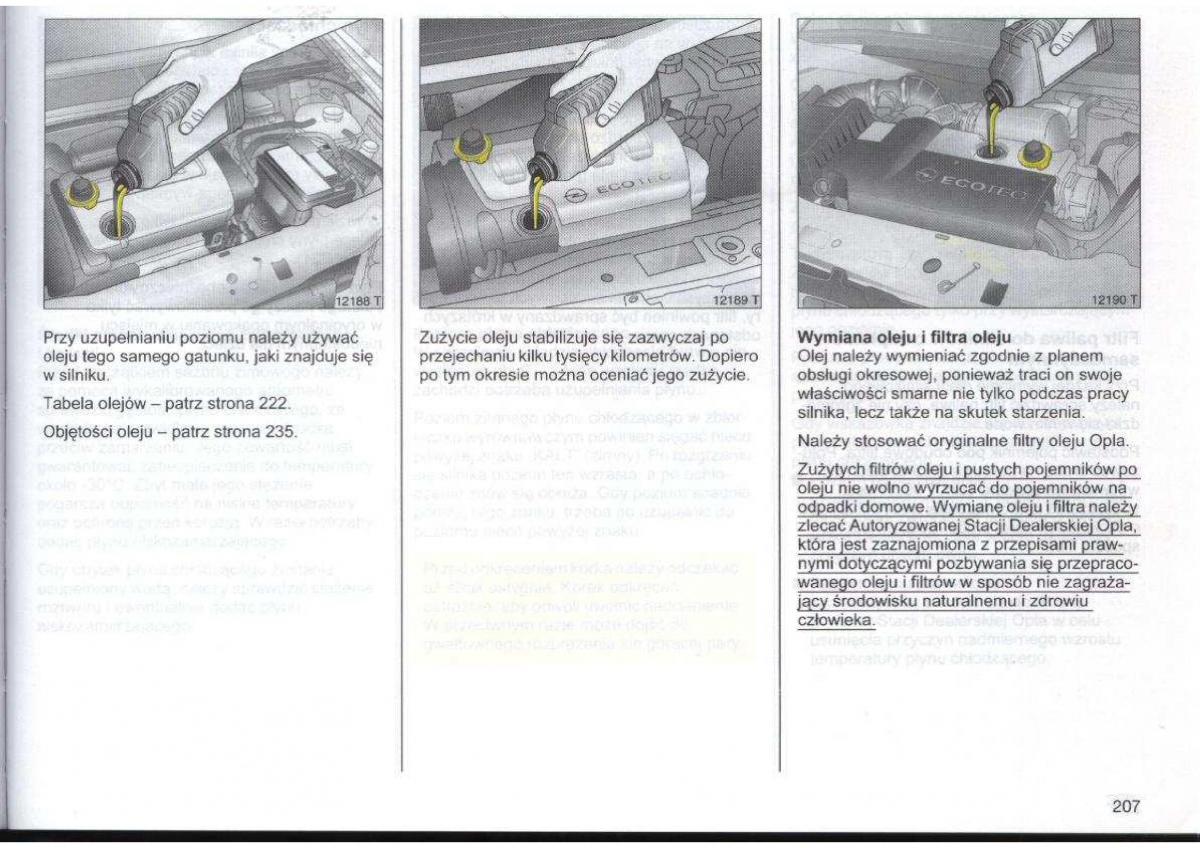 Opel Zafira A Vauxhall instrukcja obslugi / page 208