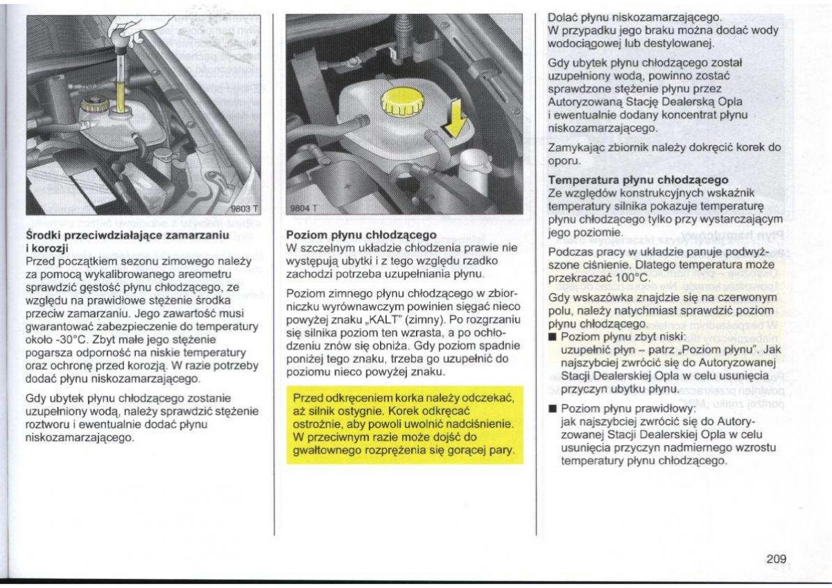 Opel Zafira A Vauxhall instrukcja obslugi / page 210