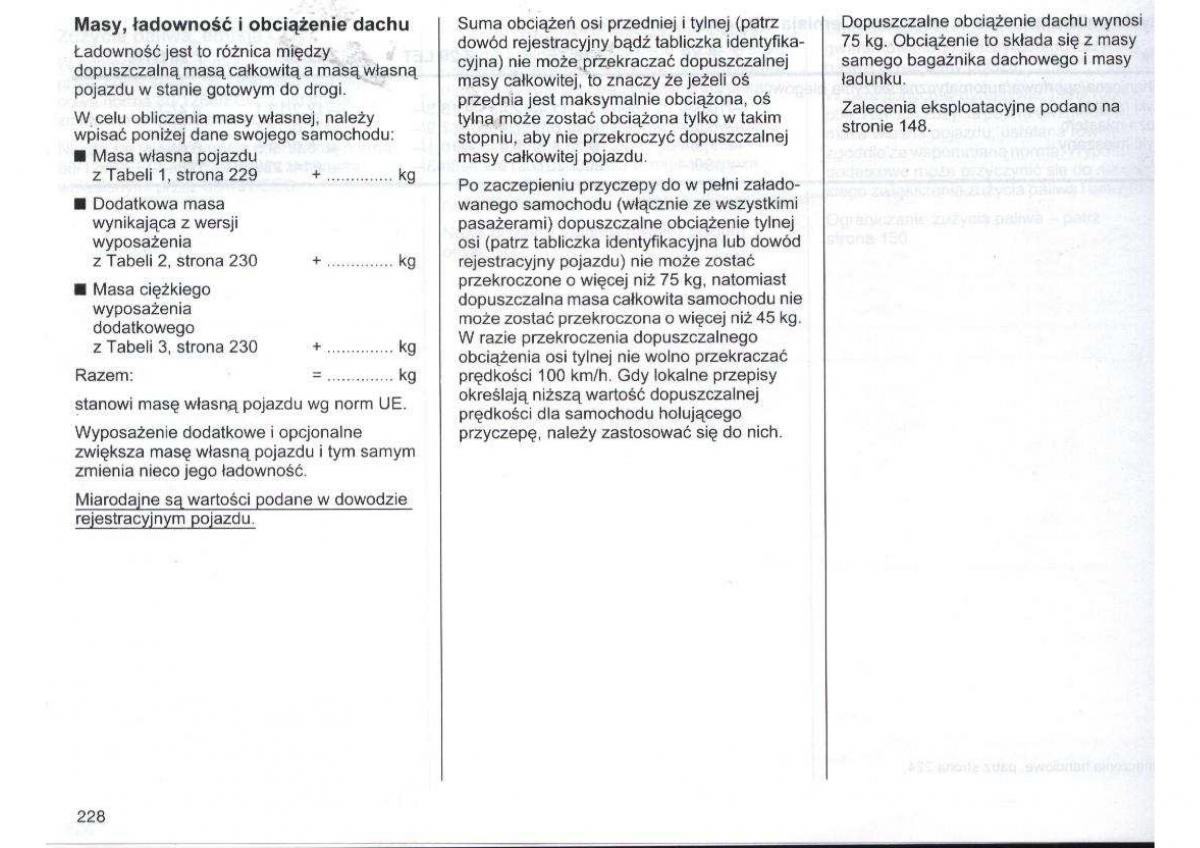 Opel Zafira A Vauxhall instrukcja obslugi / page 229