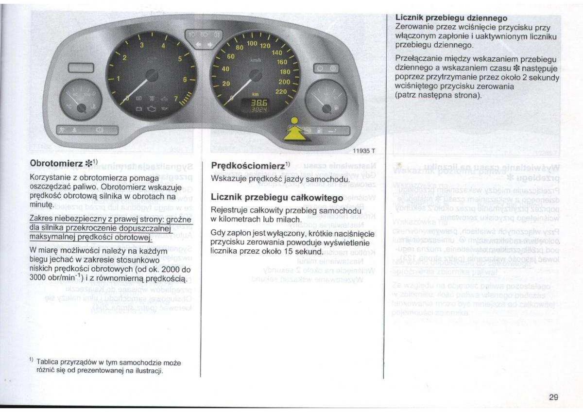 Opel Zafira A Vauxhall instrukcja obslugi / page 30