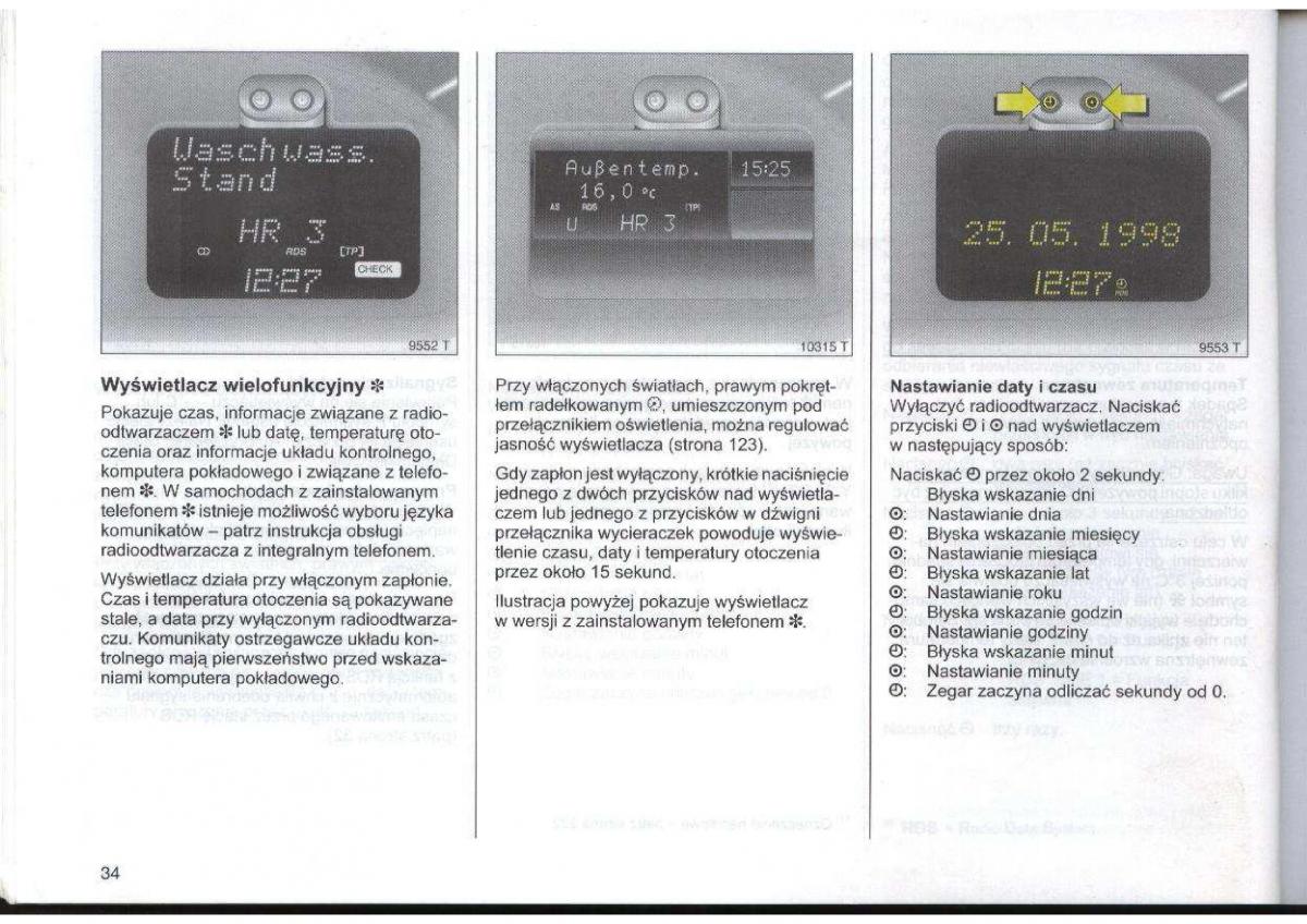 Opel Zafira A Vauxhall instrukcja obslugi / page 35