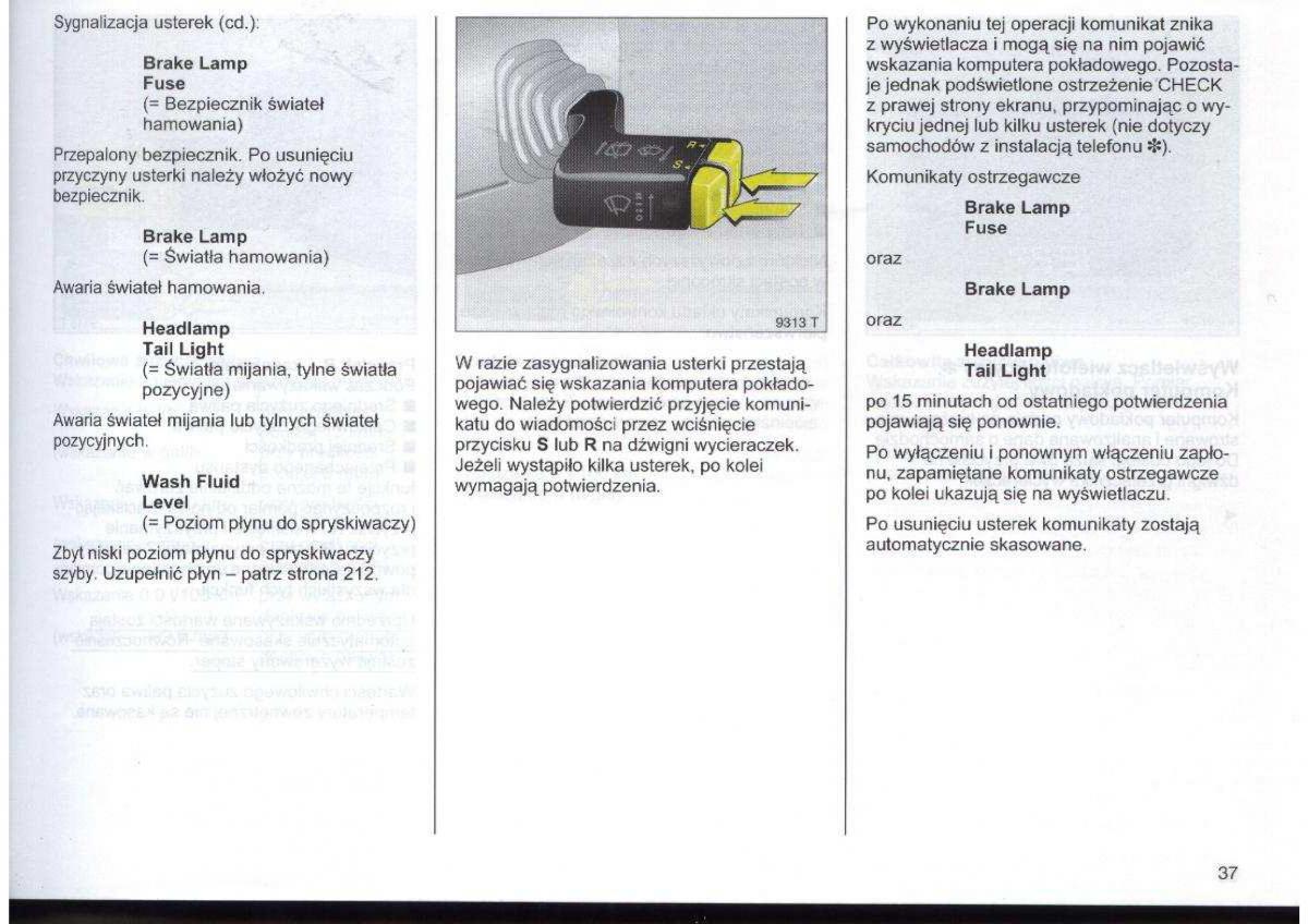 Opel Zafira A Vauxhall instrukcja obslugi / page 38