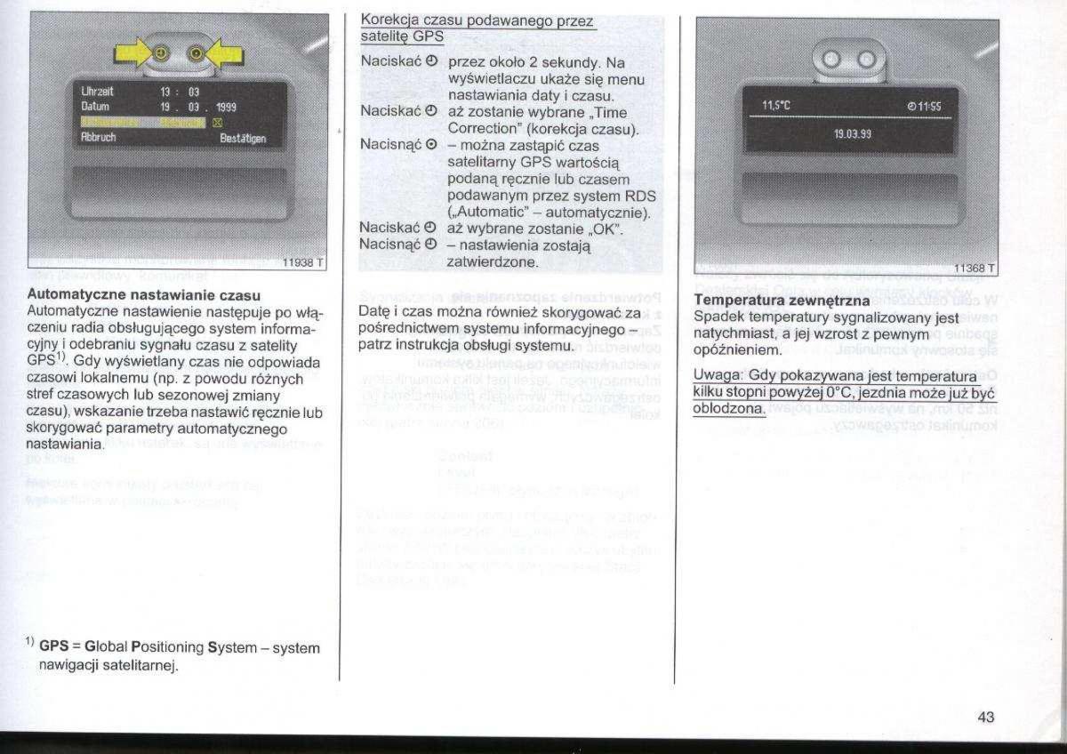 Opel Zafira A Vauxhall instrukcja obslugi / page 44