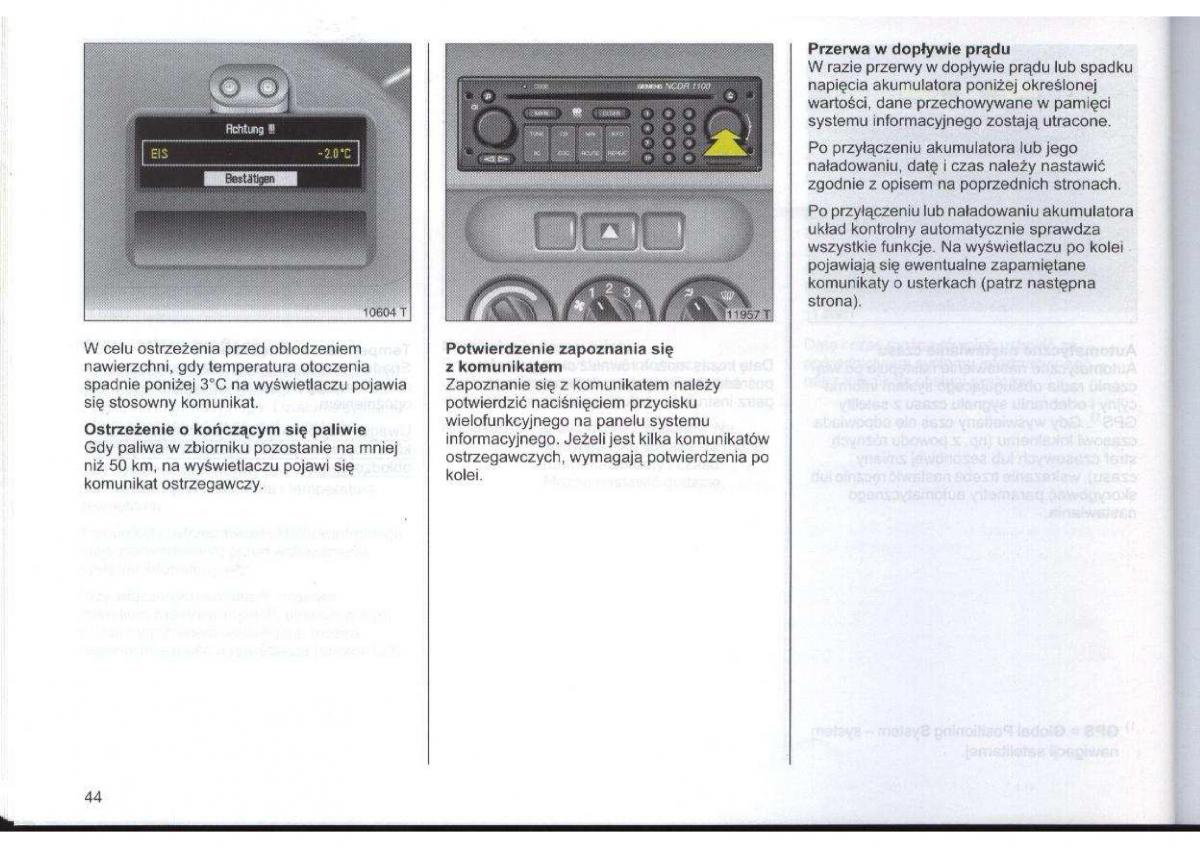 Opel Zafira A Vauxhall instrukcja obslugi / page 45