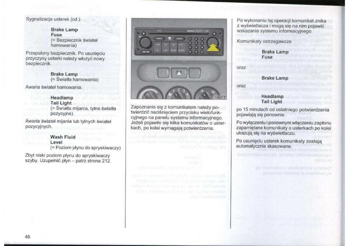 Opel Zafira A Vauxhall instrukcja obslugi / page 47