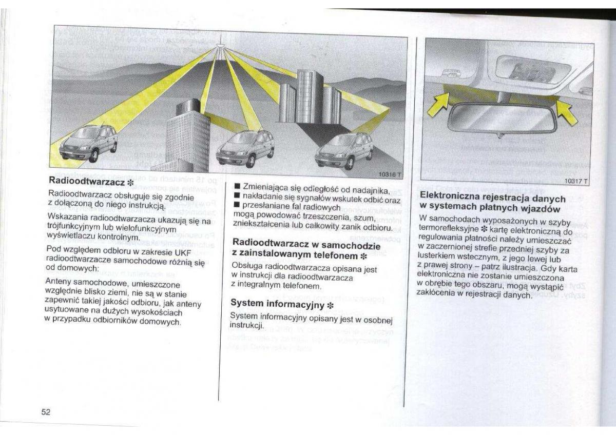 Opel Zafira A Vauxhall instrukcja obslugi / page 53