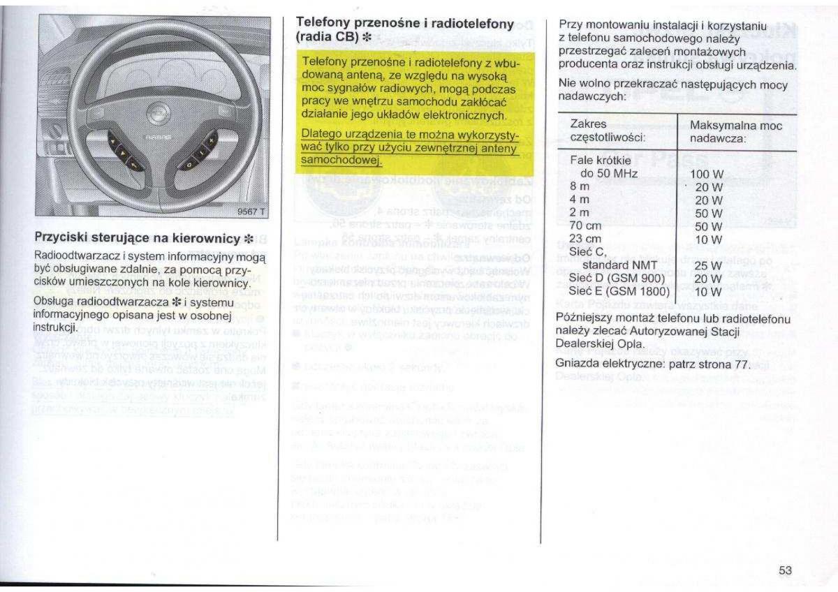 Opel Zafira A Vauxhall instrukcja obslugi / page 54