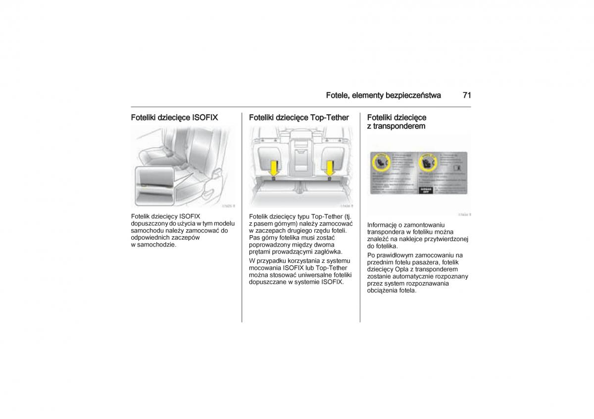 Opel Zafira B Vauxhall instrukcja obslugi / page 71